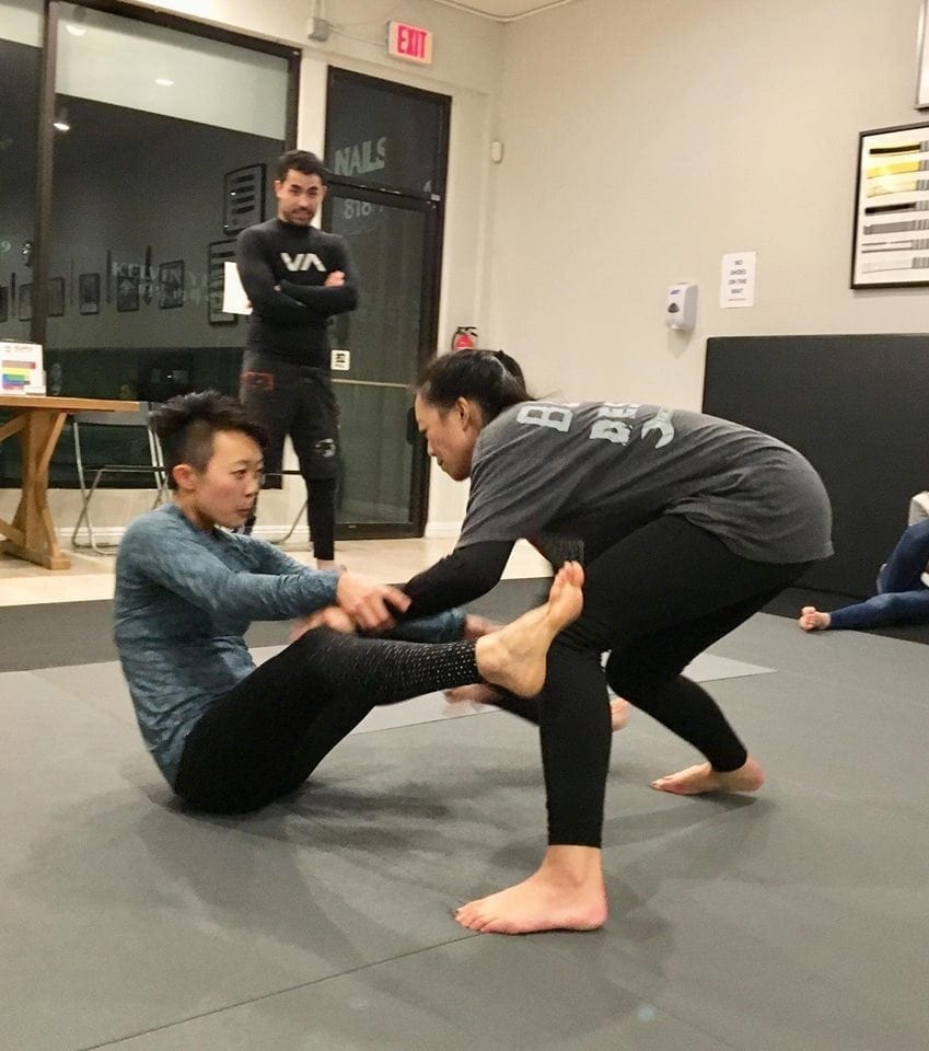 Rebecca and Jill live training on Wednesday at the Submission Wrestling No Gi Grappling program sparring session at Silanoe Martial Arts in San Gabriel California