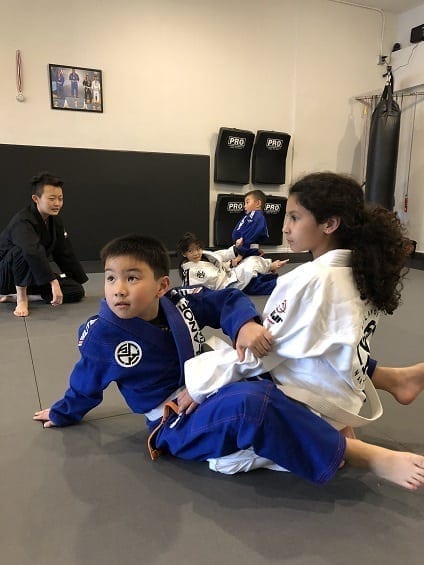 Kyle learn how to defend against a bully at the Silanoe Martial Arts kids Jiu-Jitsu program against bullying 
