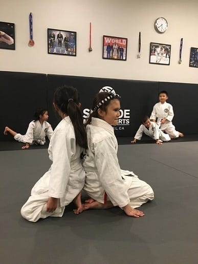 Jiu-Jitsu Kids student Emma sparring at Silanoe Martial Arts