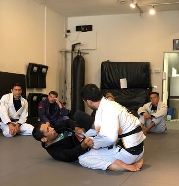 Spider Guard technique shown by Professor Gustavo at Silanoe Martial Arts in San Gabriel