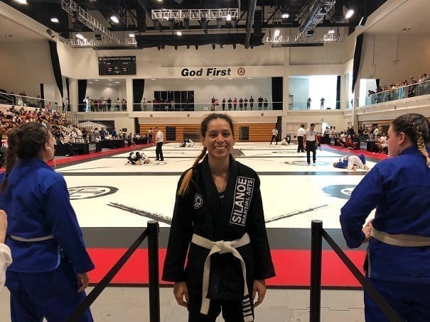 Jessica representing Silanoe Martial Arts at Jiu Jitsu World League World Championship