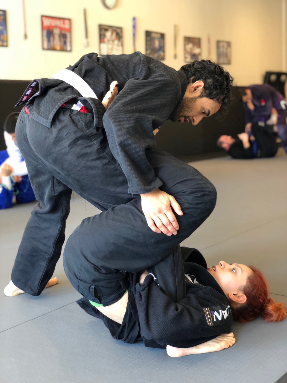 Jessica training at BJJ Adults Silanoe program in San Gabriel Alhambra