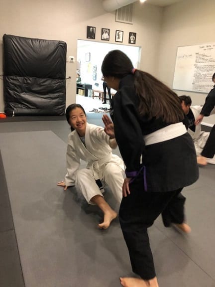 Teen Sandra practicing Jiu-Jitsu in our San Gabriel Alhambra adjacent studio