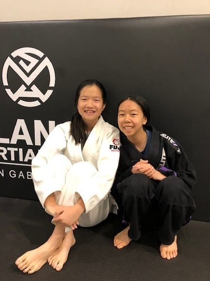 Teen friends Sandra and Faith at Silanoe Martial Arts in Alhambra San Gabriel