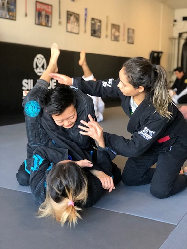 Jiu-Jitsu world champion Amanda Monteiro with Rebecca at Silanoe
