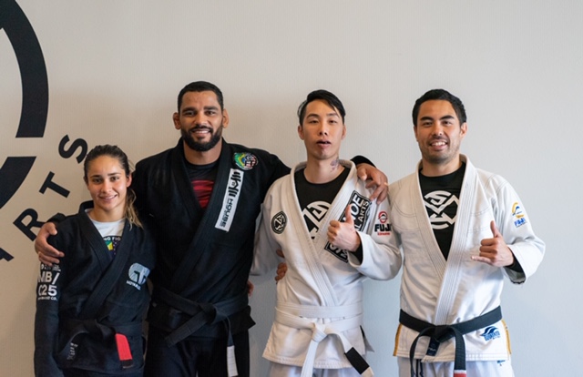 Ivan with Amanda Monteiro Jaime Canuto and Prof Gino at the BJJ seminar at Alhambra San Gabriel