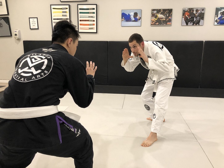 Paul Rocha ready for Brazilian Jiu-Jitsu sparring at Silanoe Martial Arts