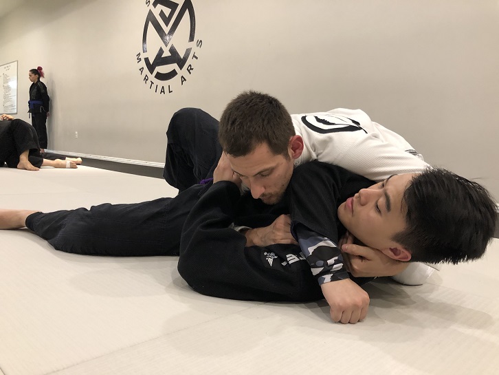 Paul Rocha with friend Tommy in the Beginner Jiu-Jitsu class at our San Gabriel Alhambra adjacent location